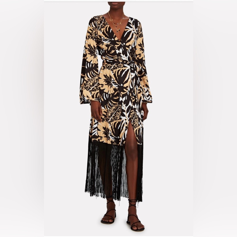 Azulu Congo fringe floral kimono dress
